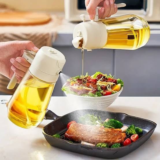2-In-1 Oil Sprayer Bottle For Kitchen - Designed For Cooking Oil Dispensing And Food Preparation Routine