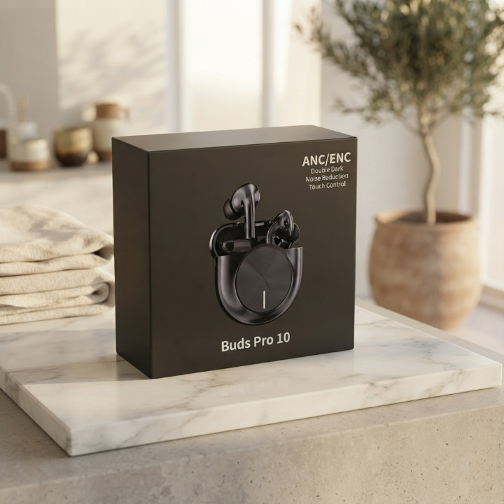 Buds Pro 10 Wireless Earbuds With ANC ENC Touch Controls Durable For Music Calls Gaming And Travel