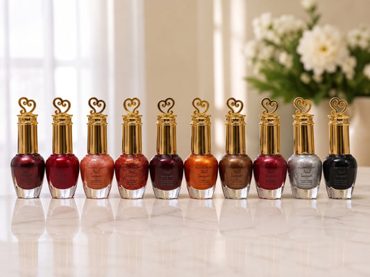 KleanColor Heart-Cap Nail Lacquer Set(10 Pcs) |Glitter Nail Polish Kit