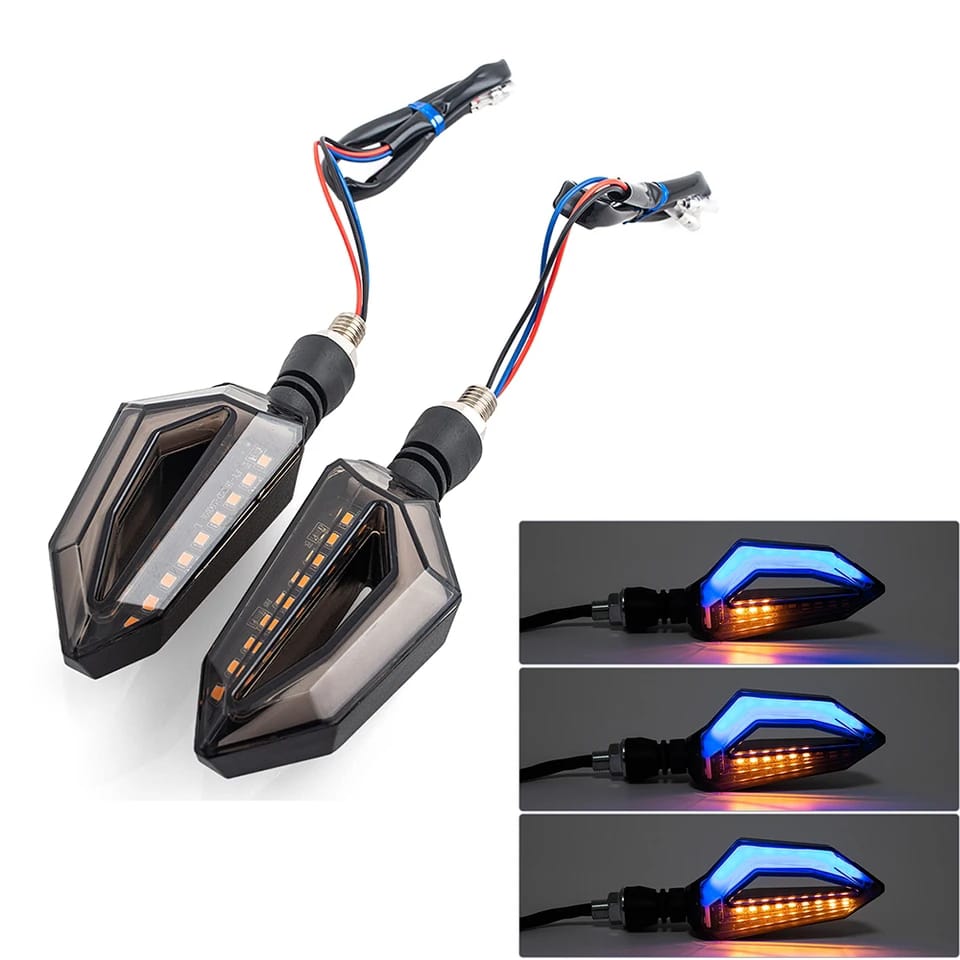 1 Pair motorcycle led turn signal indicator with parking drl light for all bikes 70cc and cg125 bike