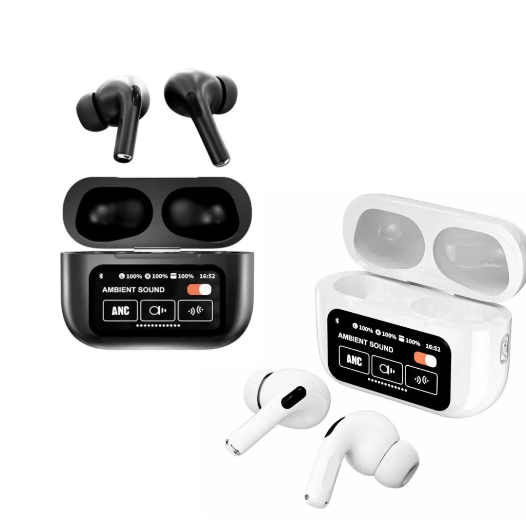 A9 Pro AirPods Pro – Wireless LCD Screen Earbuds -White & Black