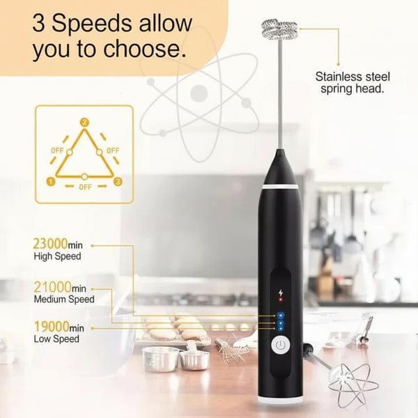 2 In 1 Electric Coffee Beater - USB Electric Rechargeable Kitchen Tool For  Mixing And Frothing