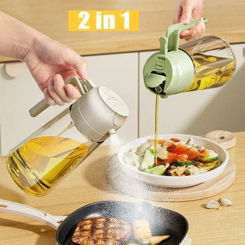 2-In-1 Oil Sprayer Bottle For Kitchen -  Designed For Cooking Oil Dispensing And Food Preparation Routine