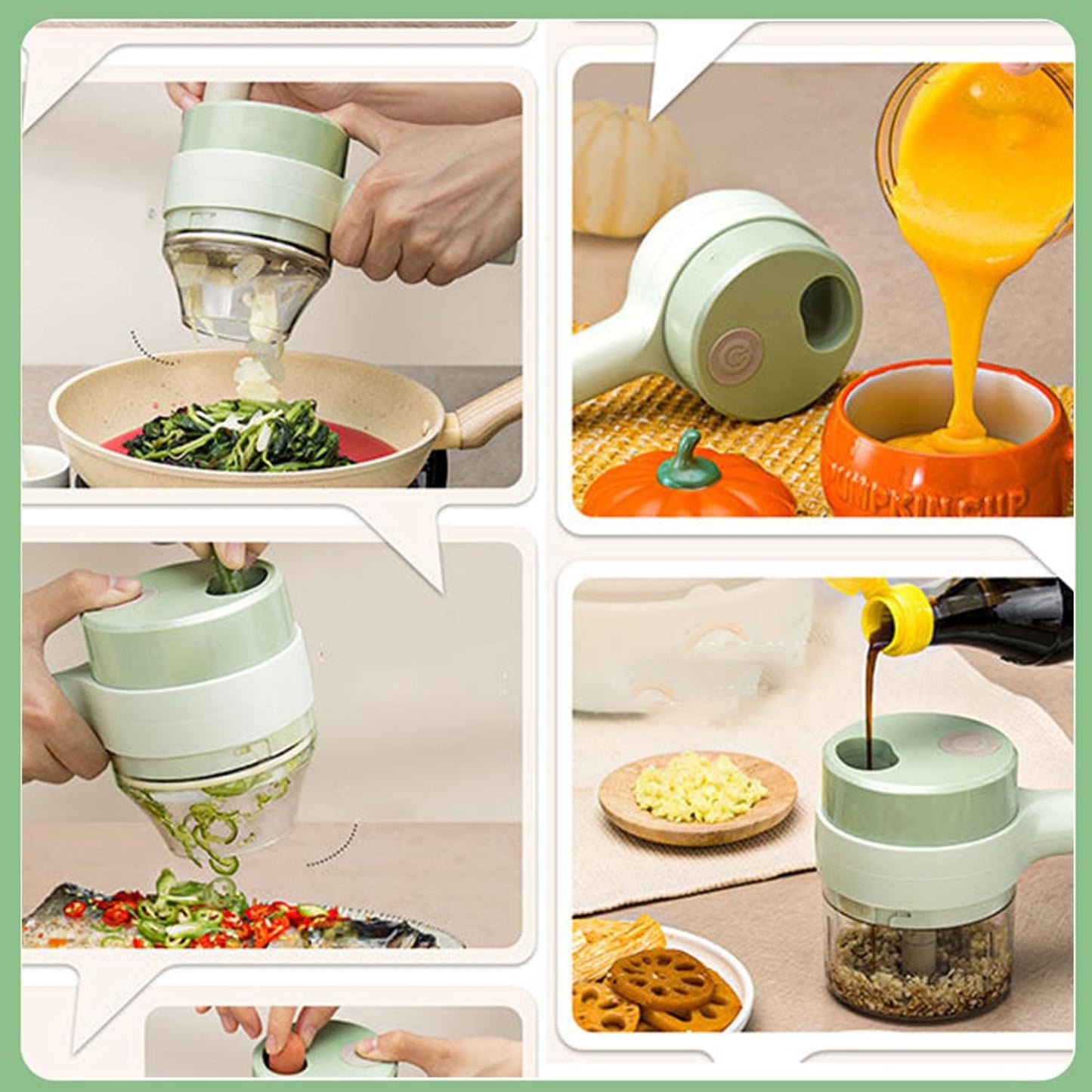 Electric Handheld Vegetable Cutter Slicer Multifunctional Food Chopper Compact Durable