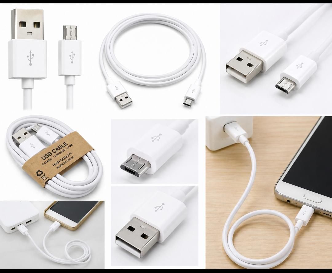 Mobile Audio & Power Combo: Micro USB Data Cable + Wired Handsfree Earphones