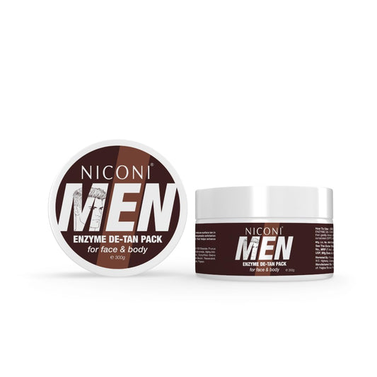 Niconi Men Enzyme De-Tan Pack (300g) – Professional Face & Body Tan Removal Treatment for Men