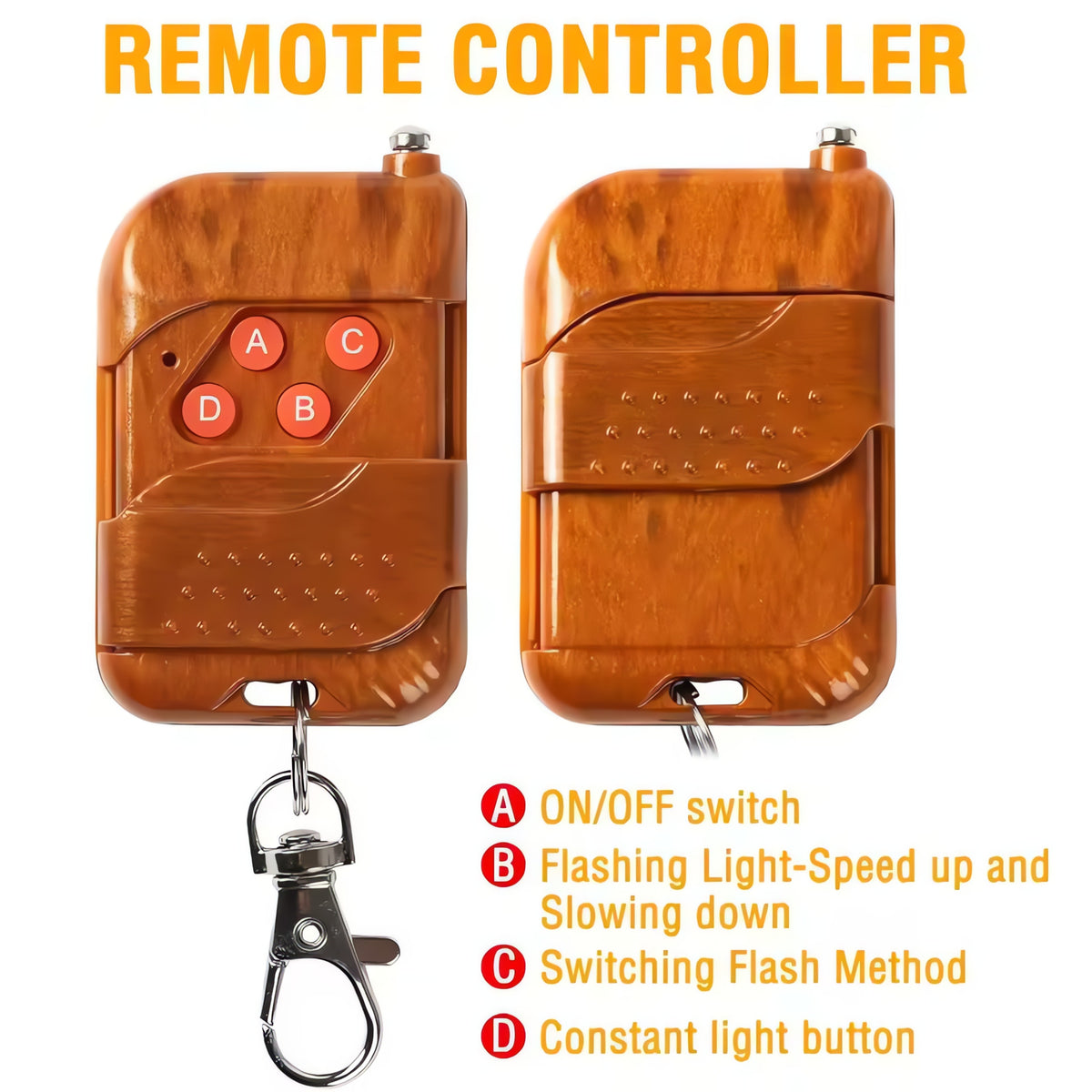 Remote Control Flasher For Bikes & Cars Car Grill Flasher 4 Pcs 16 leds