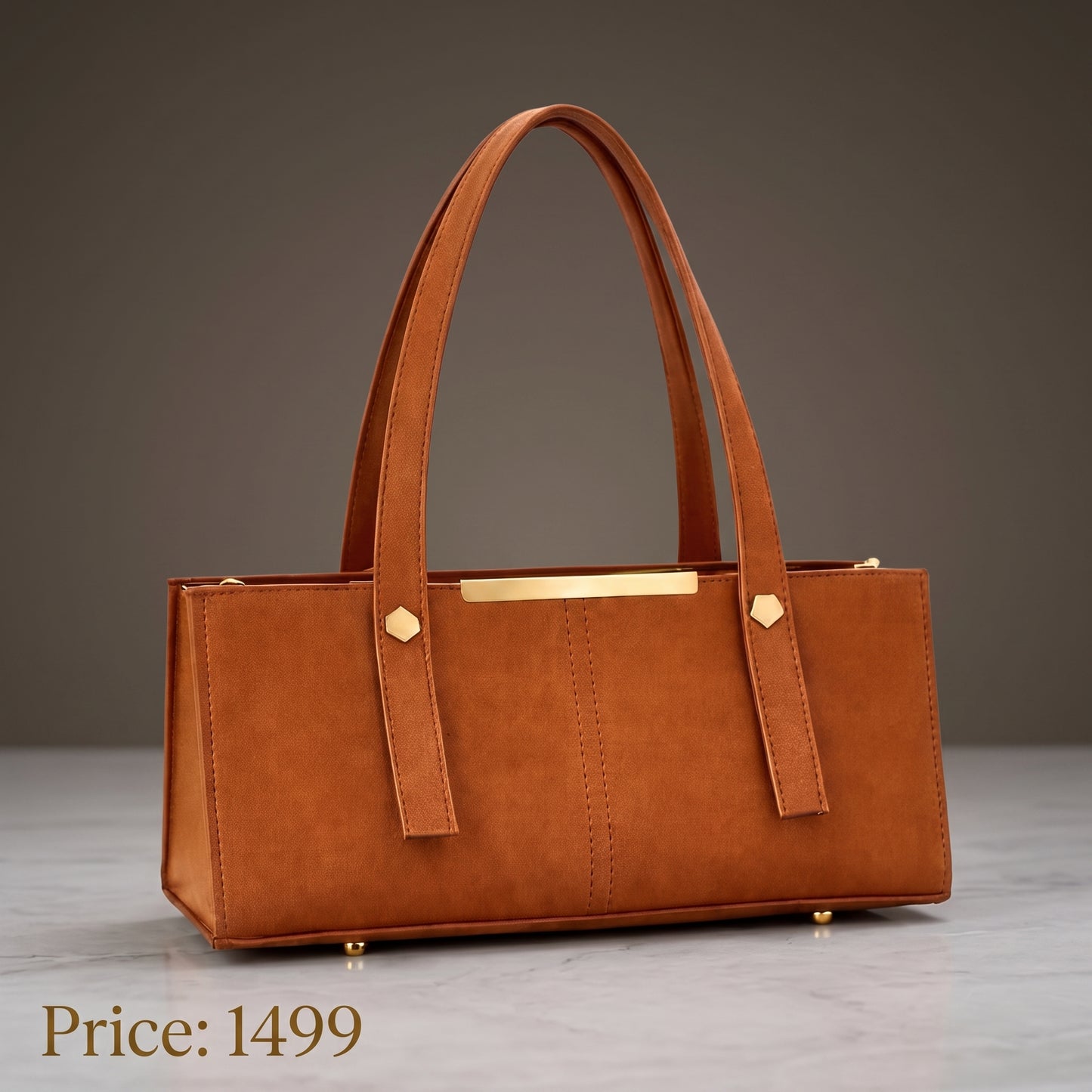 Grace Line Structured PU Leather Tote Bag for Women