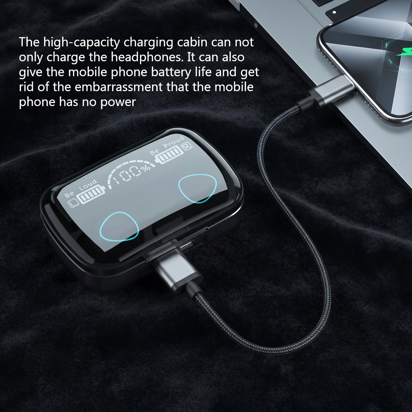 M10 TWS Wireless Bluetooth Earbuds with 9D Noise Reduction & Digital Display Charging Case